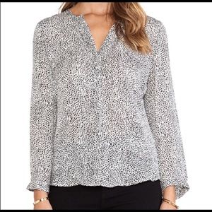 Gray leopard blouse